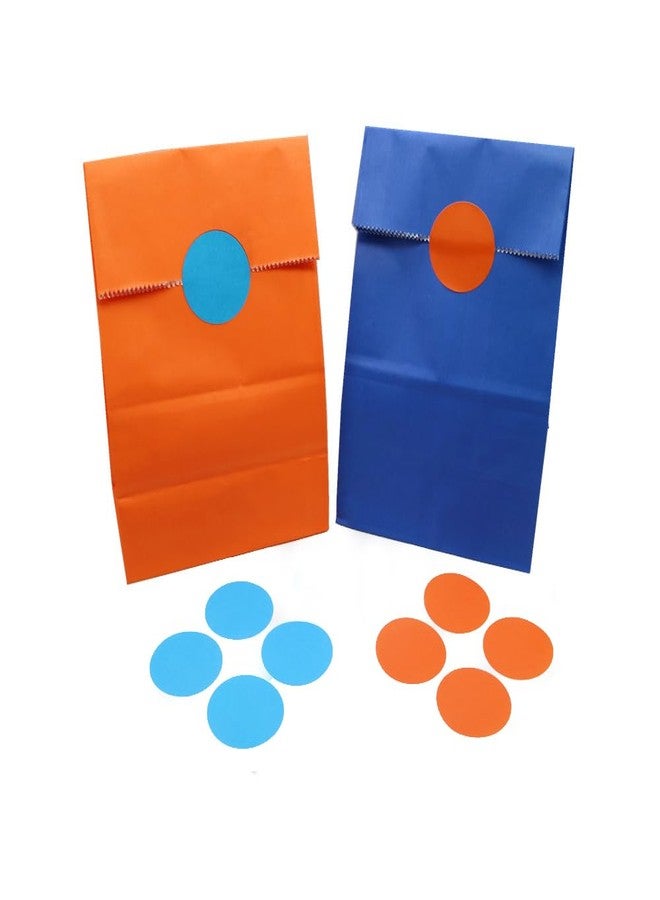 MORANTI Orange Blue Party Favor Bags 5.1 X 3.1 X 9.4 Inch Small Party Goody Paper Bags for Wedding Birthday Anniversary Party Gift Bags Snack Candy (Orange Blue, 24 CT) - Image 1